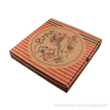 Corrugated Pizza Box, Made of Brown Kraft Paper/ E-flute/Customized Sizes and Designs are Accepted